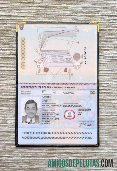 Passaporte Polônia 2018+ Visual fotográfico amostra